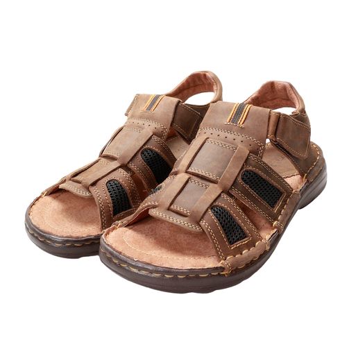 Sandalias cangrejeras color taupe para hombre de piel Dorothy Gaynor D12540042563