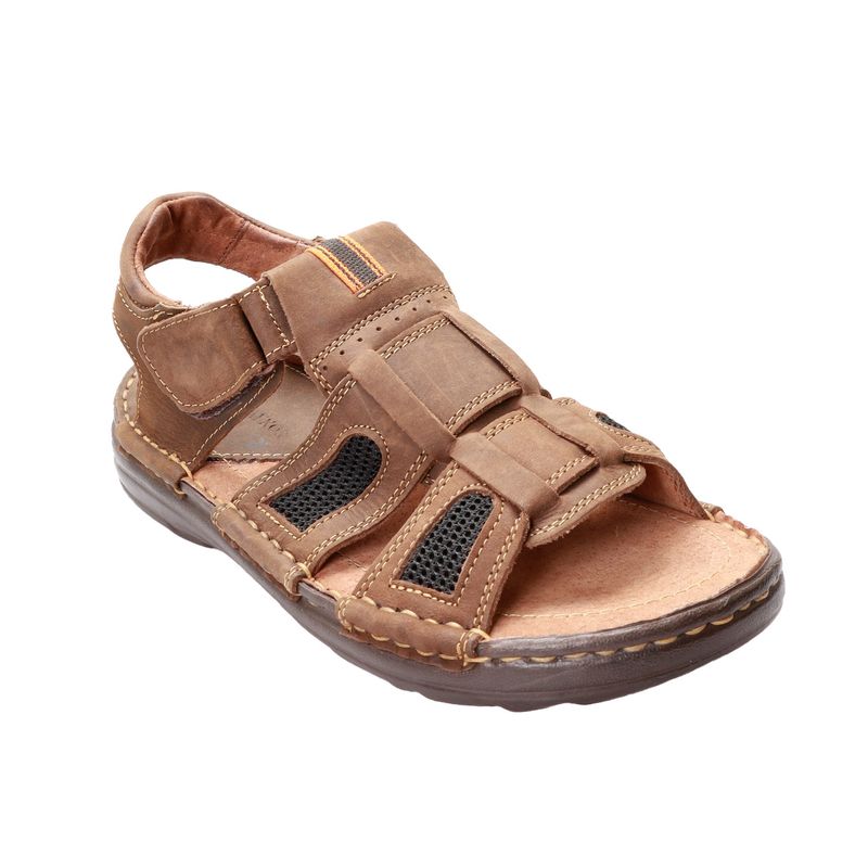 Sandalias cangrejeras color taupe para hombre de piel Dorothy