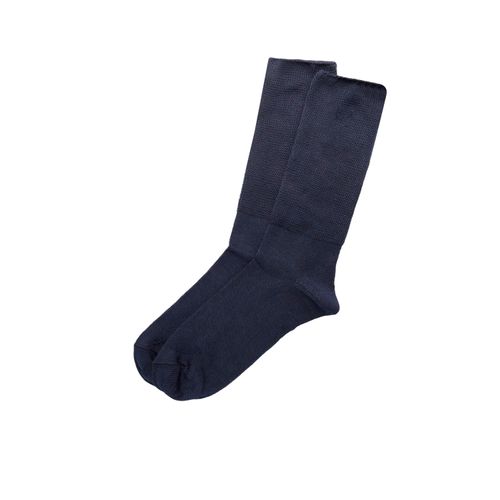 Calcetines lisos color azul marino D01690026523