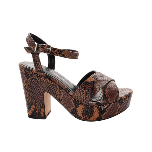 Sandalias Dorothy color café snake con doble plataforma D03590072558