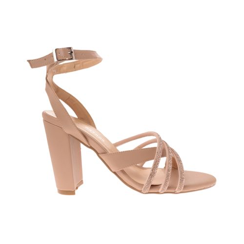 Sandalias Ariana color maquillaje con cintas de pedrería D09980779640