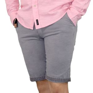 Bermuda color gris con bolsas laterales