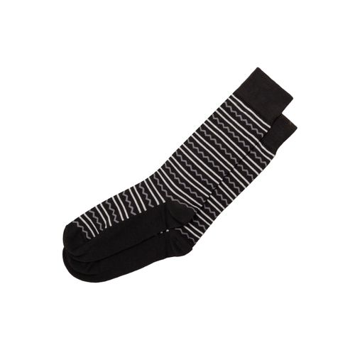 Calcetines rayas y zig zag color negro D06880073501