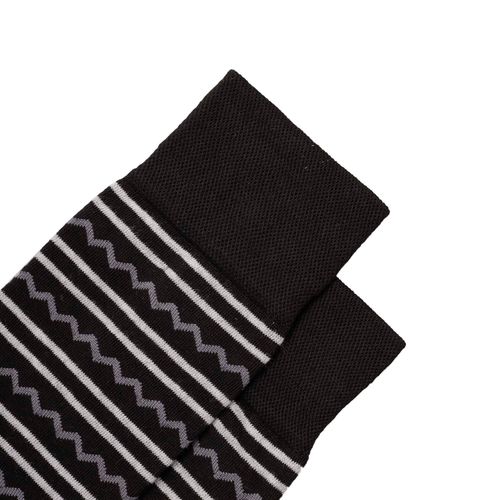 Calcetines rayas y zig zag color negro D06880073501