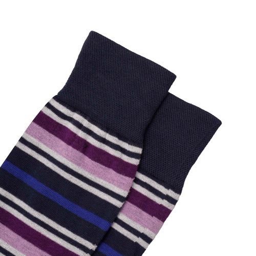 Calcetines color azul marino con rayas multicolor D06880077523
