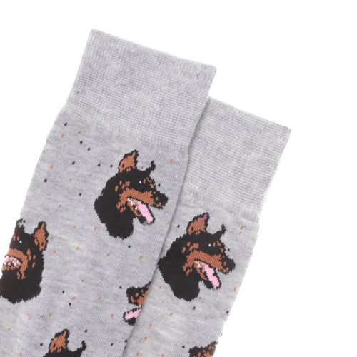 Calcetines Javier color gris con diseño dog D12840113560