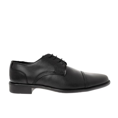 Zapatos color negro con agujetas y detalle de costuras D12260014501