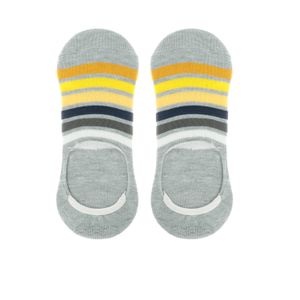Footies color gris con diseño de rayas de colores