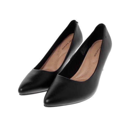 Zapatillas Ángela color negro con tacón kitten D14240065501