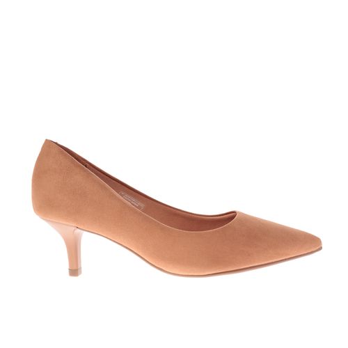 Zapatillas Ángela color camel con tacón kitten D14240069553