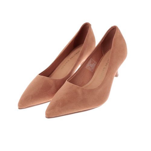 Zapatillas Ángela color camel con tacón kitten D14240069553