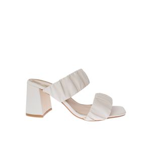 Sandalias Lesly color blanco con tacón y punta cuadrados
