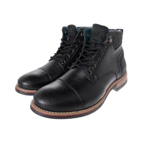 Botín Isaac color negro de piel con textura snake D06300095501