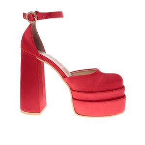 Zapatillas Angelina color rojo con doble plataforma