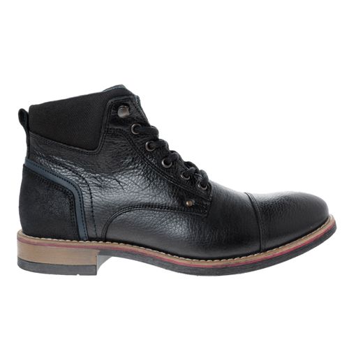Botín Isaac color negro de piel con textura snake D06300095501