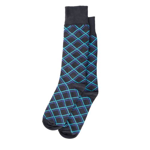Calcetines Leonardo color azul marino con diseño de rombos D06880037523