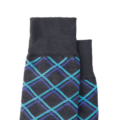 Calcetines Leonardo color azul marino con diseño de rombos D06880037523