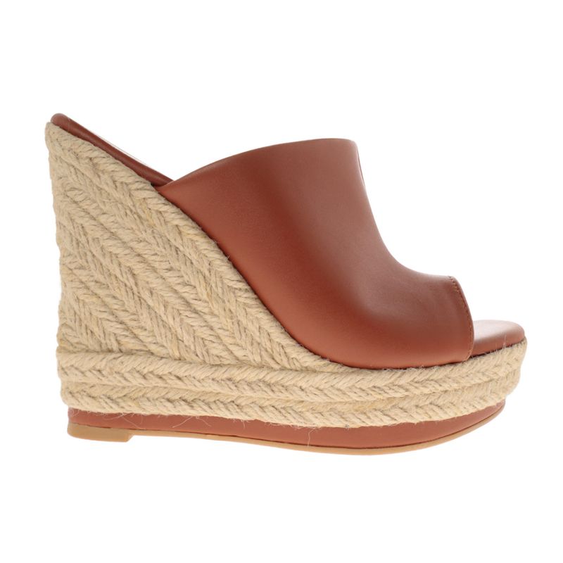 Sandalias cuña color camel hot sale