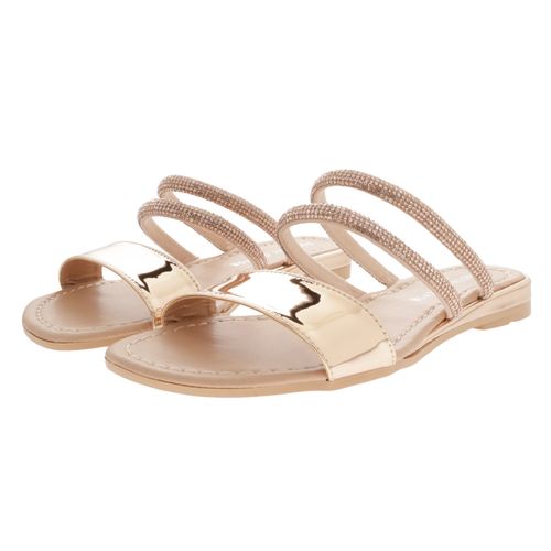 Sandalias Aitana color oro rosa con brillos D00680136611