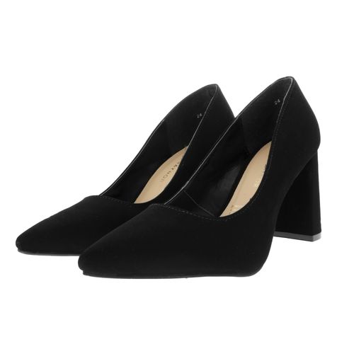 Zapatillas Paulina color negro con tacón D00960565501