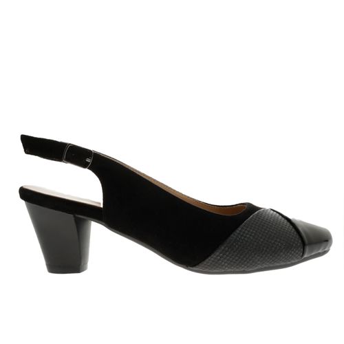 Zapatillas Cardi color negro snake con tacón D12560047501