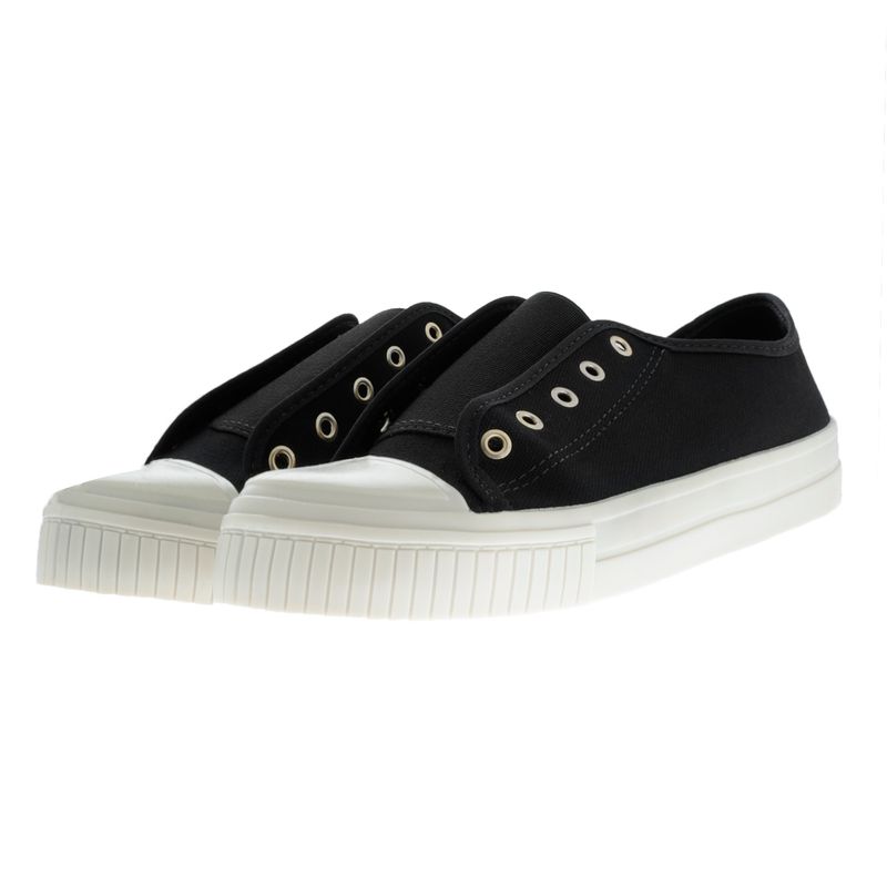 Tenis color negro con punta y suela blanca D14240092501 Dorothy