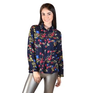 Blusa manga larga con estampado floral para mujer