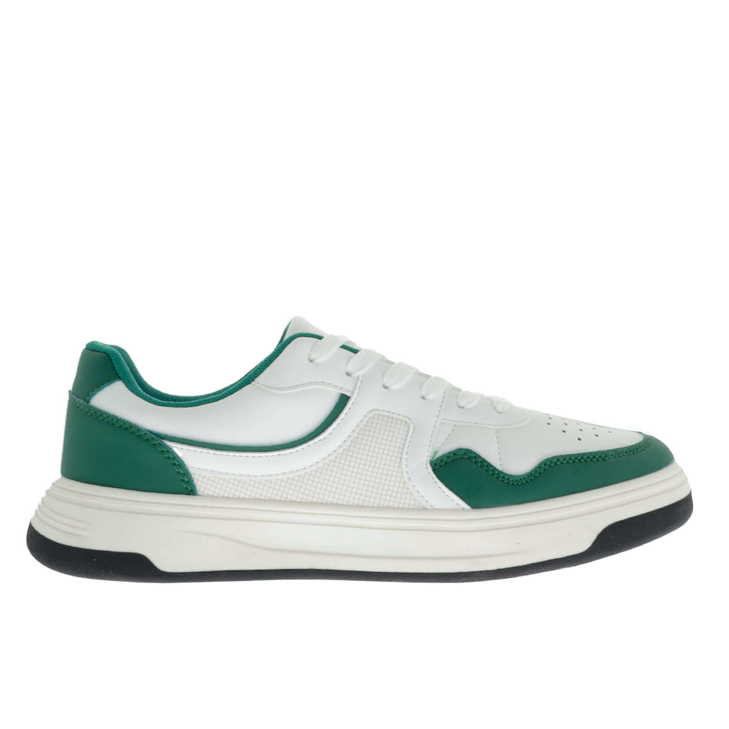 Tenis color blanco con detalles color verde D13810010620