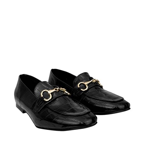 Mocasín Amy Color Negro Croco D15480086504