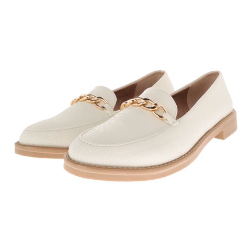 Mocasín Frida color latte con textura snake D12970223631